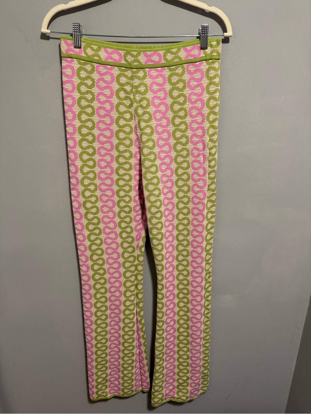 EUC-House of Harlow 1960 Pink and Green Knit Pants. Size M - Picture 3 of 7